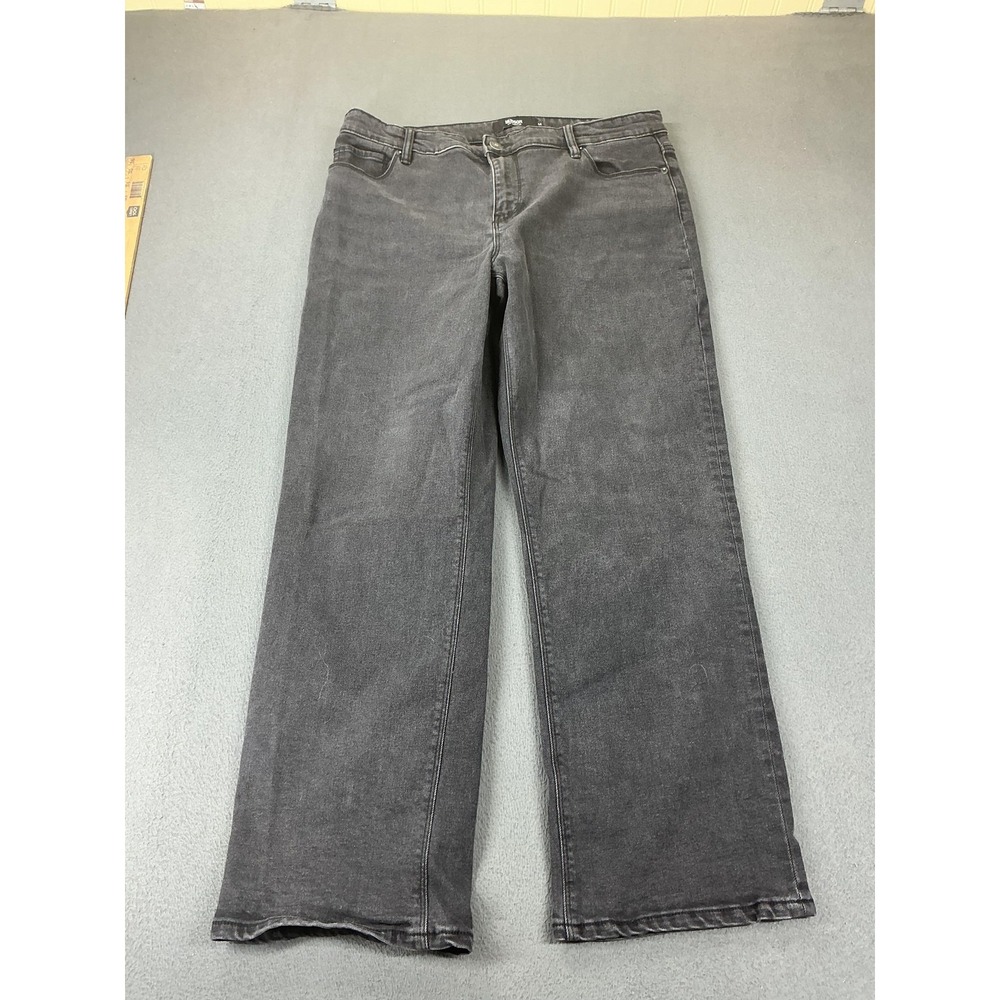 Hudson Jeans Womens 14 Black Charcoal Wash Bootcut Mid Rise Relax Stretch Baggy